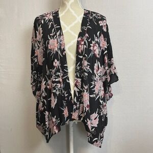 Talula Aritzia S/M Floral Cosima Fawkner Kimono Cardigan Top Cover Up Beach Dark